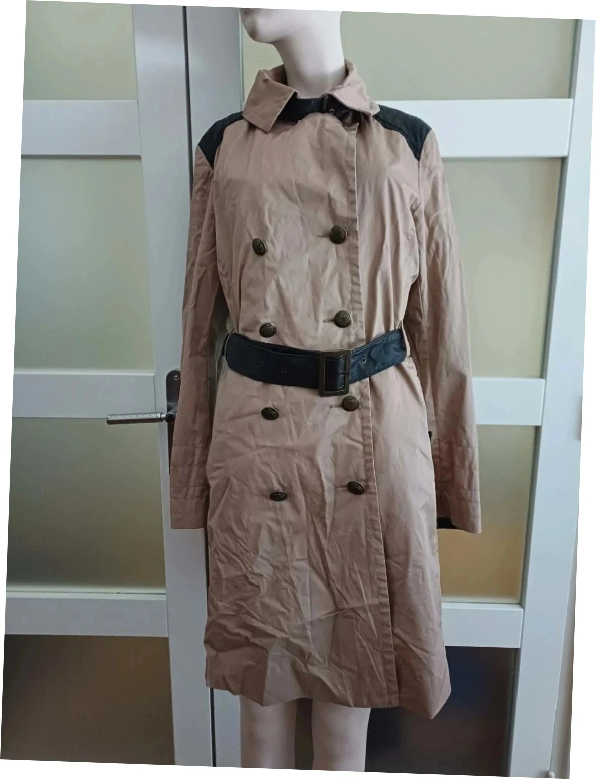 Trench IKKS Pure Edition Camel & Cuir d'agneau - Neuf avec étiquette - Taille 42